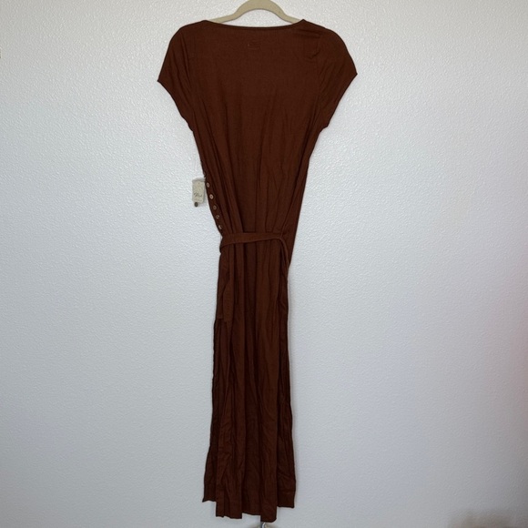 NWT Free People Free-est Trop Belle Midi Dress Honey Bronze Belted Small $98MSRP - Picture 7 of 7
